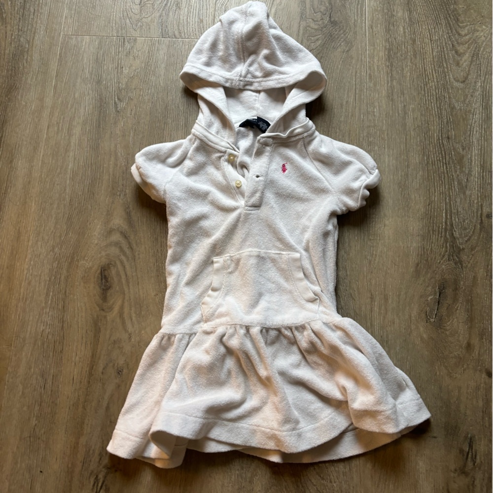 Ralph Lauren coverup white towel hoodie 24 months
